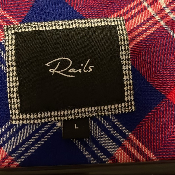 Rails red and blue large flannel - Picture 2 of 3